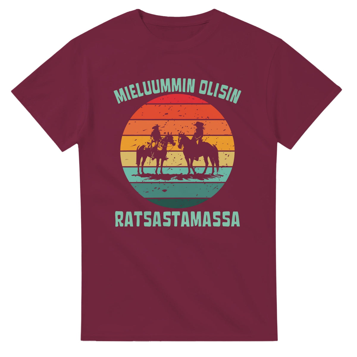 Mieluummin Olisin Ratsastamassa - 3XL - 5XL T - paita - Mun Paita