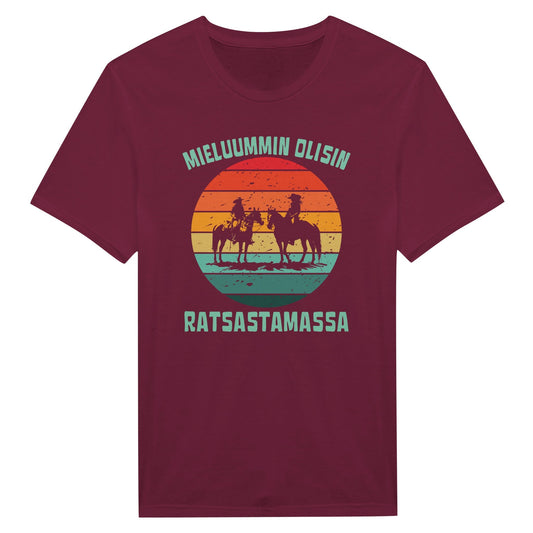 Mieluummin Olisin Ratsastamassa - Miesten T - paita - Mun Paita