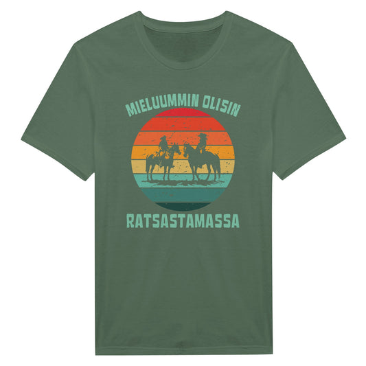 Mieluummin Olisin Ratsastamassa - Miesten T - paita - Mun Paita
