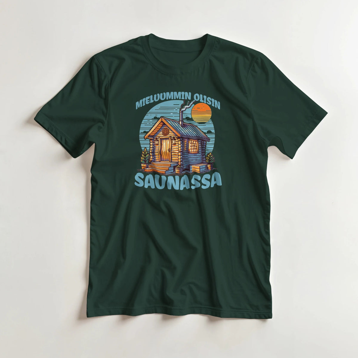 Mieluummin Olisin Saunassa v.3 - 3XL - 5XL T - paita - Mun Paita