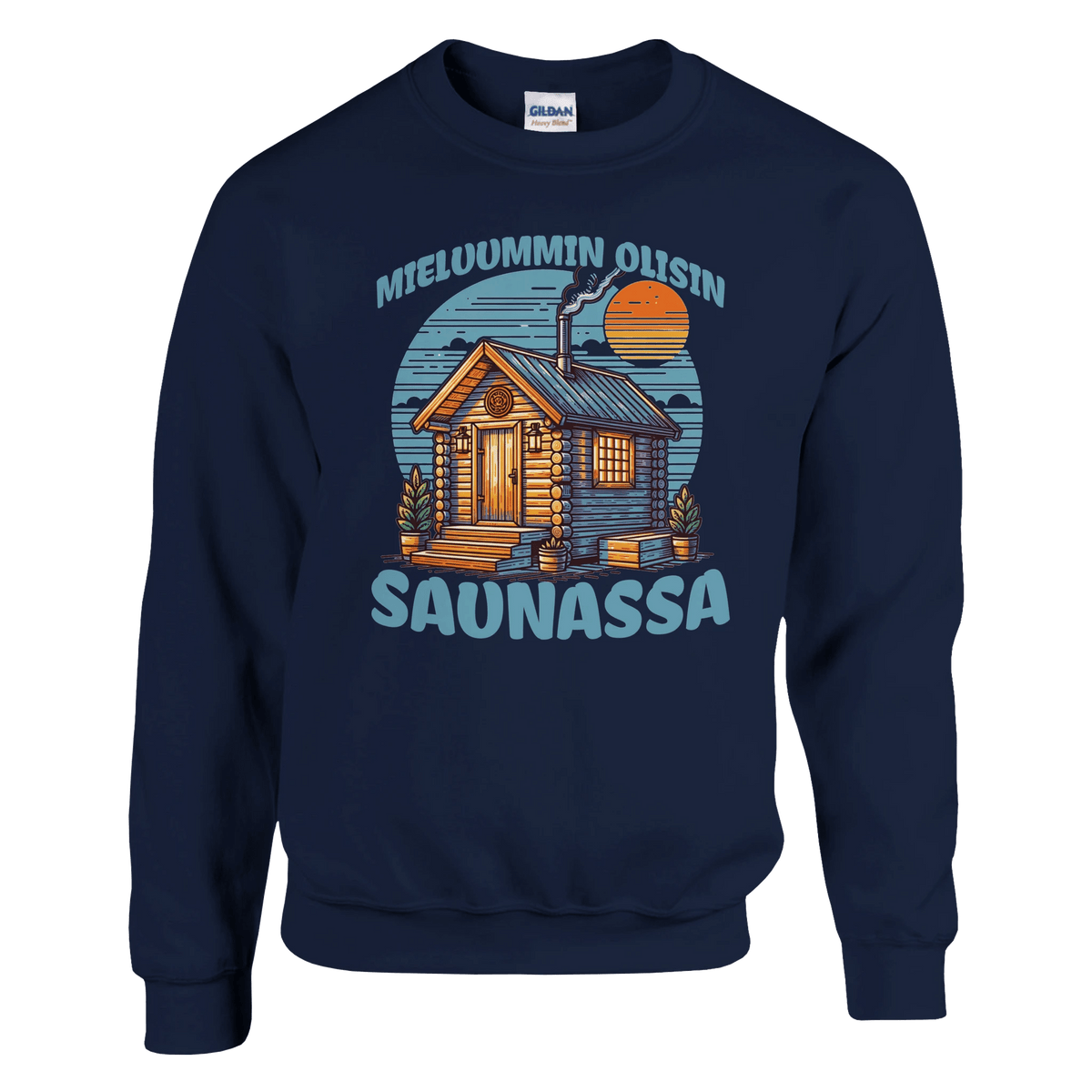 Mieluummin Olisin Saunassa v.3 - Collegepaita - Mun Paita