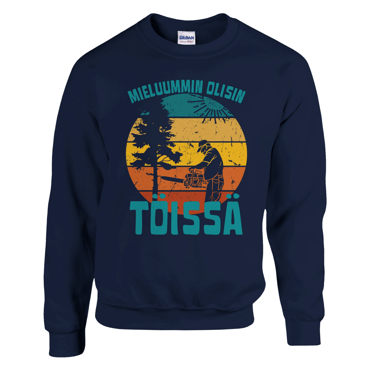 Mieluummin Olisin Töissä (Metsuri) - Collegepaita - Mun Paita