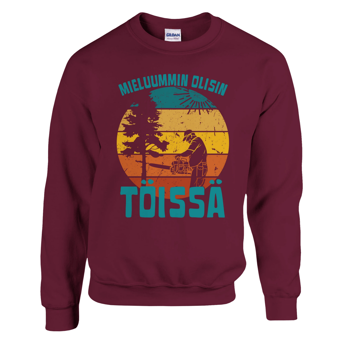 Mieluummin Olisin Töissä (Metsuri) - Collegepaita - Mun Paita