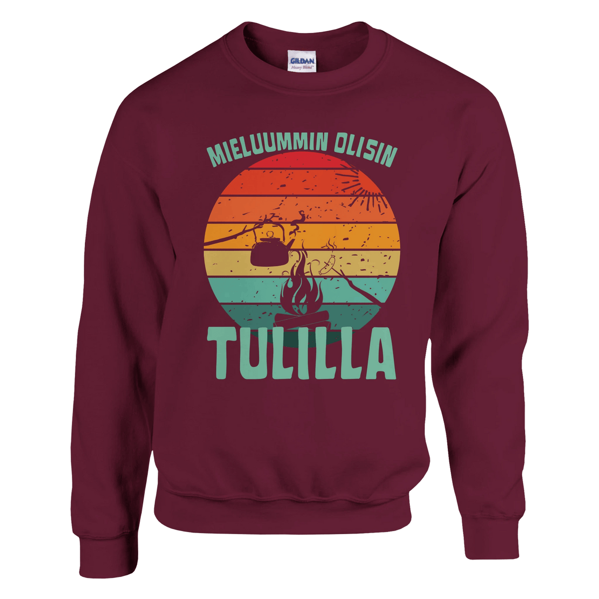 Mieluummin Olisin Tulilla v.2 - Collegepaita - Mun Paita