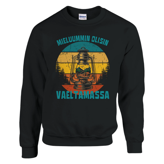 Mieluummin Olisin Vaeltamassa v.2 - Collegepaita - Mun Paita