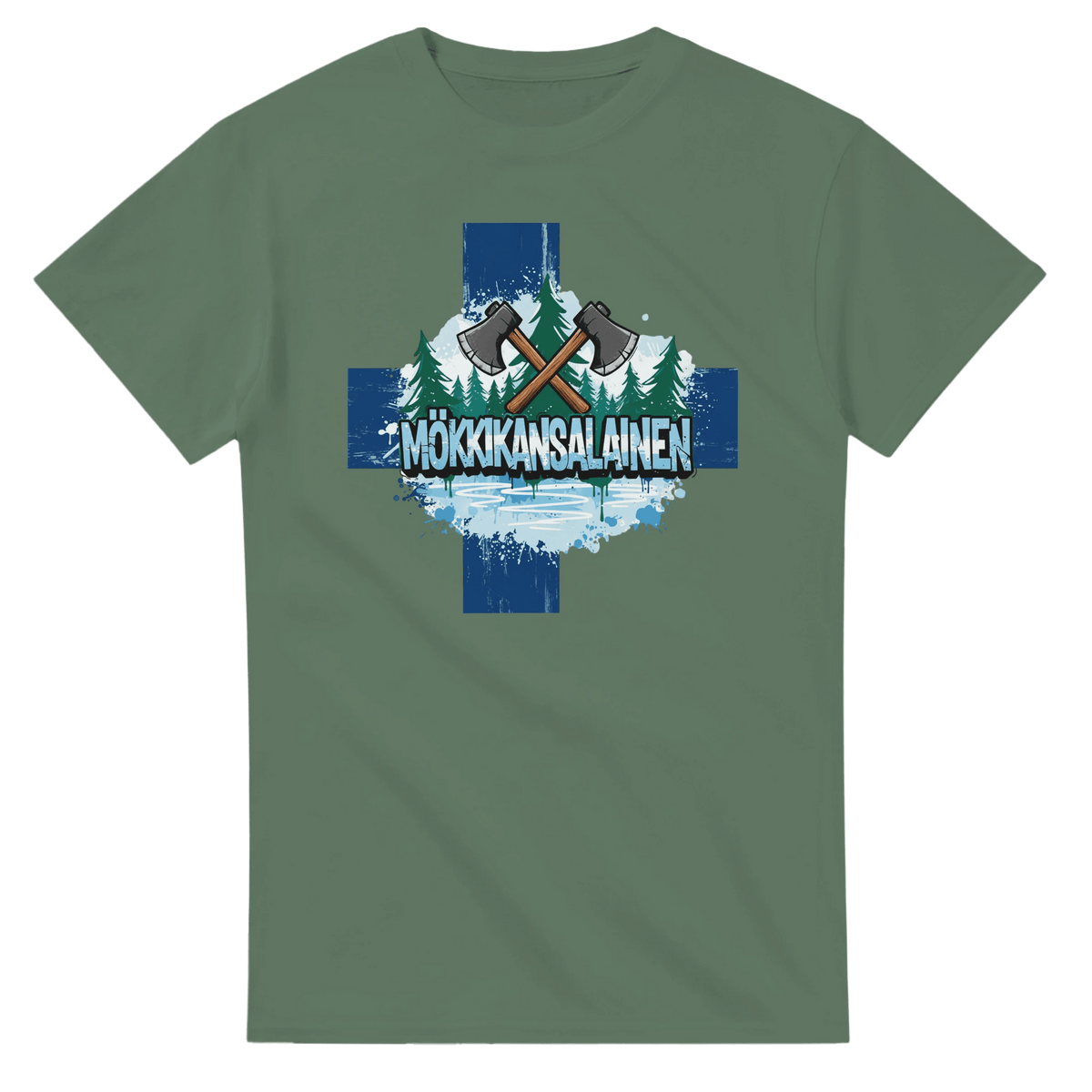 Mökkikansalainen Kirves - 3XL - 5XL T - paita - Mun Paita