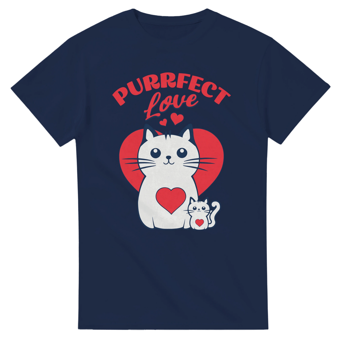 Purrfect Love Kissat - 3XL - 5XL - Mun Paita