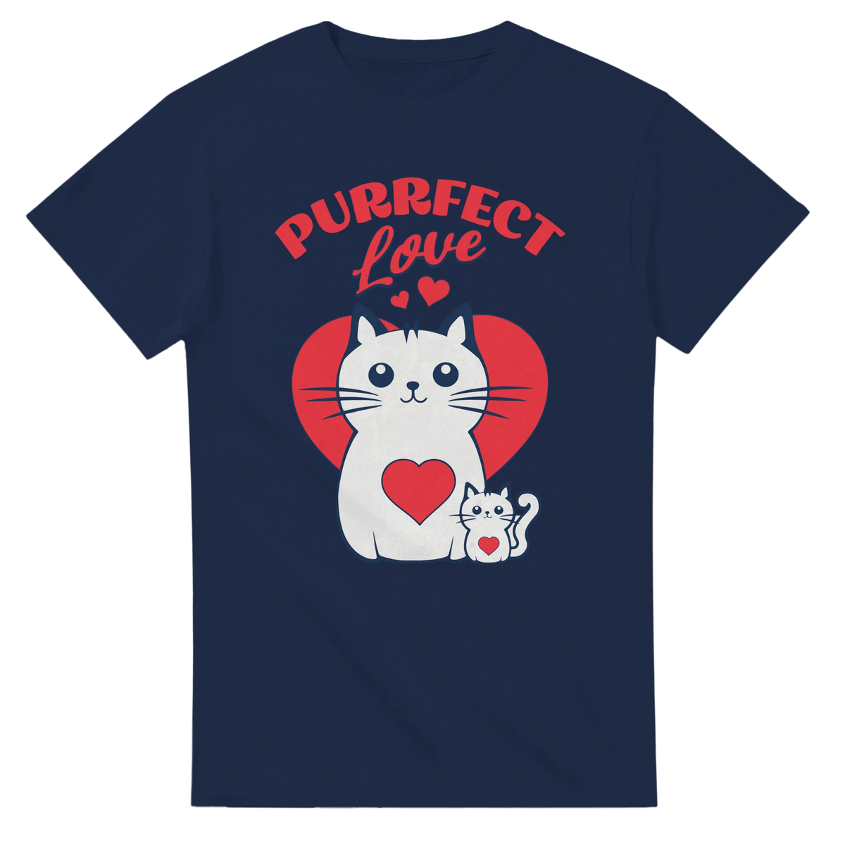 Purrfect Love Kissat - 3XL - 5XL - Mun Paita