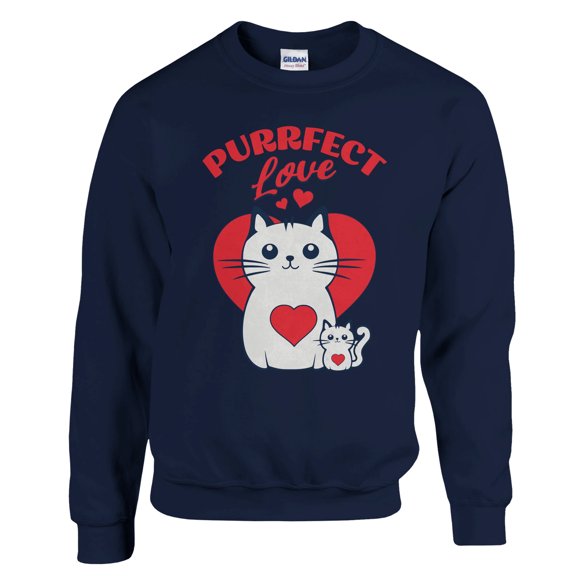 Purrfect Love Kissat - Collegepaita - Mun Paita