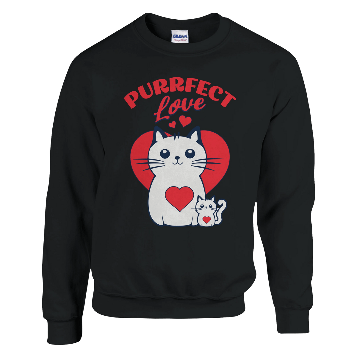 Purrfect Love Kissat - Collegepaita - Mun Paita