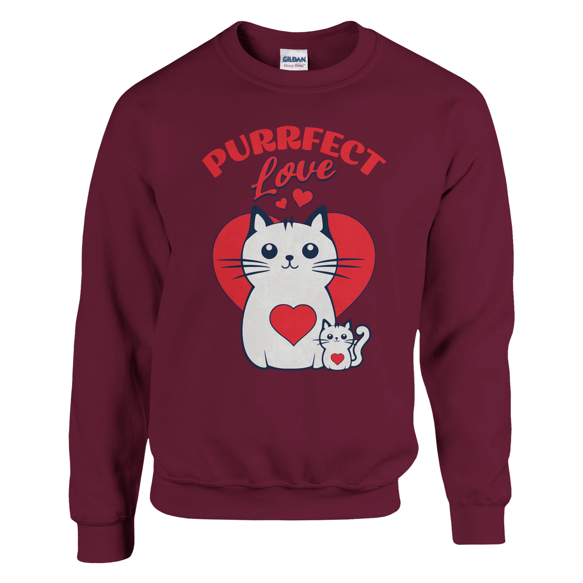 Purrfect Love Kissat - Collegepaita - Mun Paita