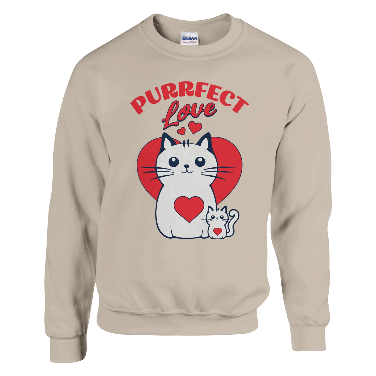 Purrfect Love Kissat - Collegepaita - Mun Paita