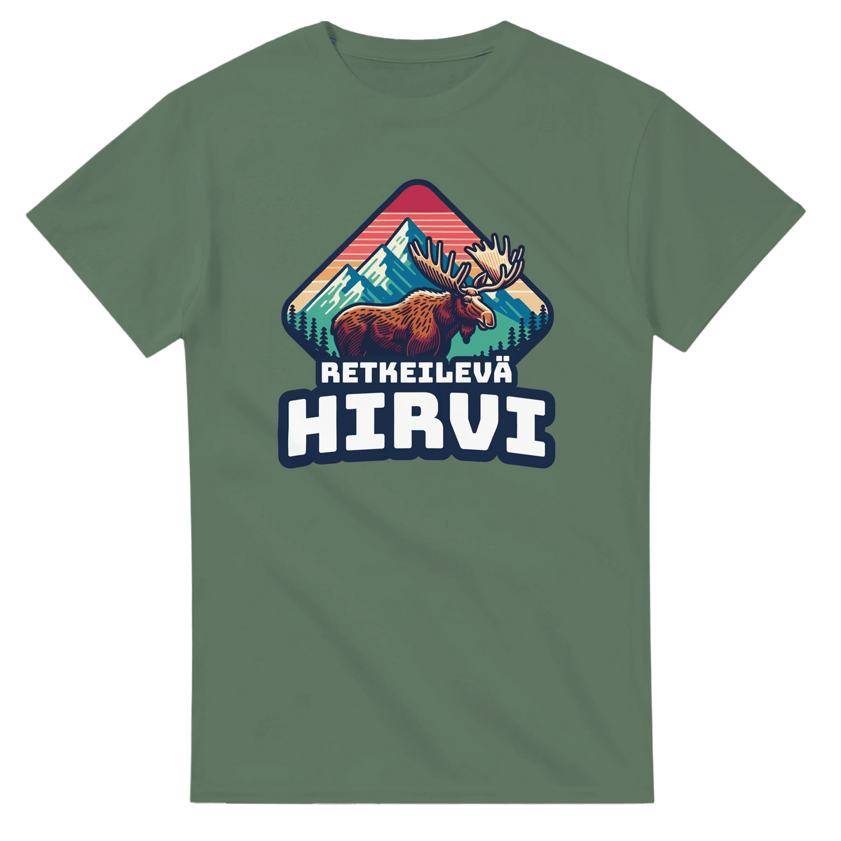 Retkeilevä Hirvi - 3XL - 5XL - Mun Paita